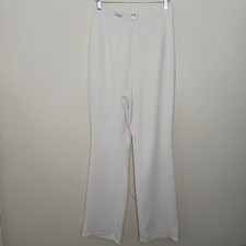 House of CB Women's Size Medium Aguzin Ivory High Waisted Trouser Pants