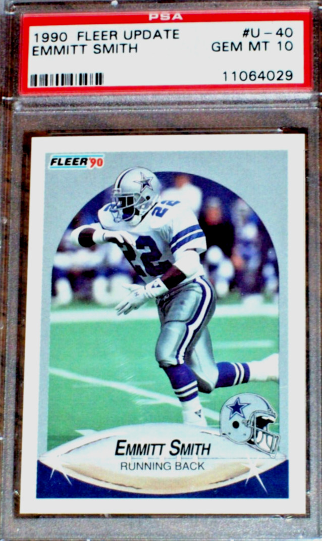 1990 Emmitt Smith rookie #U-40 Fleer Update PSA 10 Dallas Cowboys