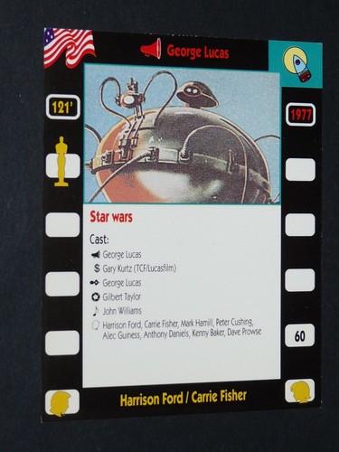 DUE EMME CARD 1996 CINEMA FILM #60 STAR WARS GUERRE ETOILES LUCAS HAMILL 1977 - Imagen 2 de 2