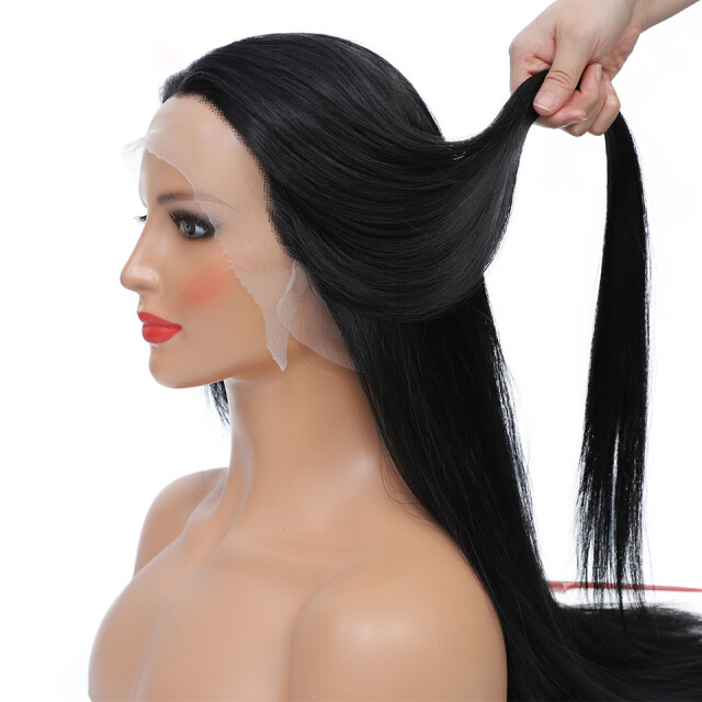 Sexy Long Straight Lace Front Wigs Black Synthetic Natural  display picture 1