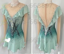 Competition Figure Skating Dress Ice Skating Dresses Custom green dyeing