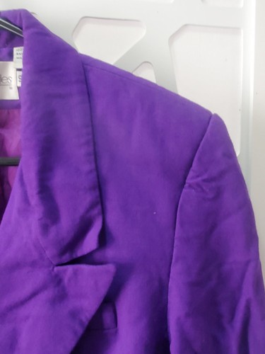 VTG JH Collectibles Womens Purple Cropped Blazer Size 10 Shoulder pads USA - Picture 5 of 11
