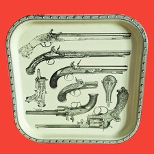 1960 vassoio bar pubblicitario decorazione armi selce pere in polvere Fornasetti