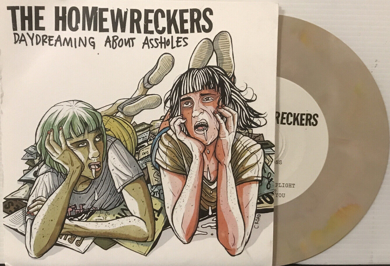 The Homewreckers - Daydreaming About Assholes 7” EP 2009 Kiss Of Death BROWN EX