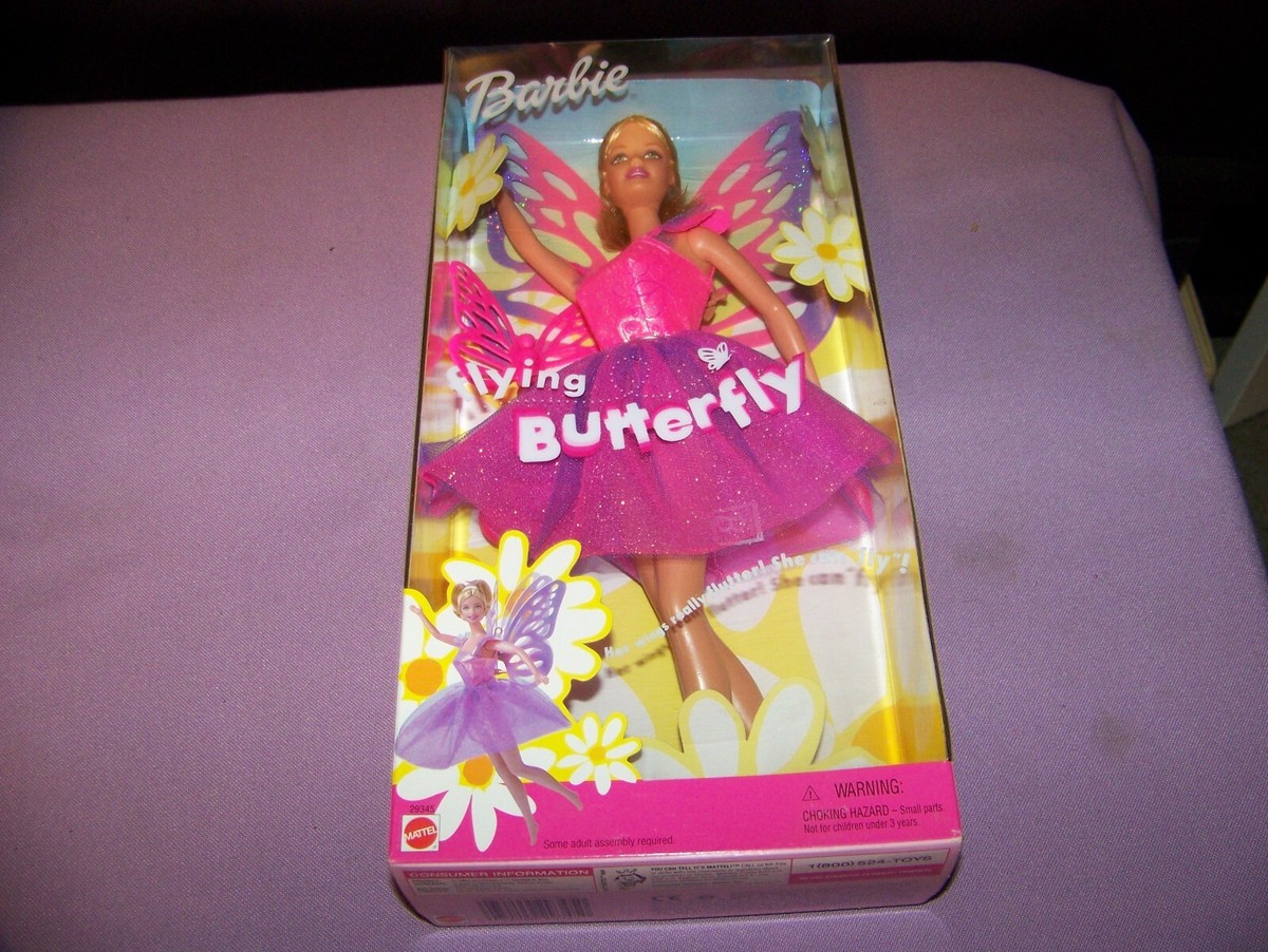 Flying Butterfly Barbie Doll Wings Flutter 2000 Mattel 29345