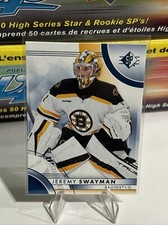 2023-24 SP Hockey Jeremy Swayman Blue Parallel Boston Bruins #35