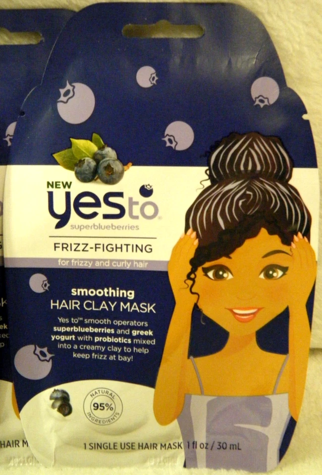 Mascarilla de arcilla capilar suavizante antiencrespamiento Yes To Superblueberries 1 lote de 5 nueva Foto 3 de 4