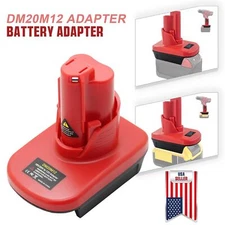 For Milwaukee M18 / Dewalt 18V 20V to Milwaukee M12 12V Power Tool Adapter