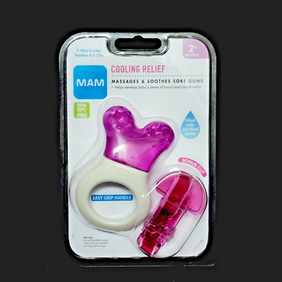 MAM Mini Cooler Teether with Clip Baby Teether Relieves Baby