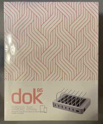 HERCULES Tuff Charging Station DOK06S For Multiple Devices 6 Universal USB Dock