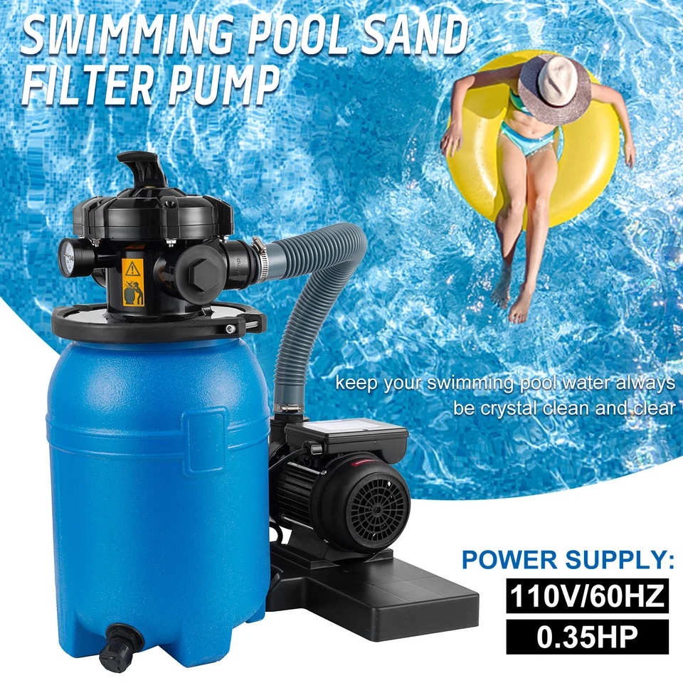 10" Sand Filter System Above Ground 10,000 Gallons Pool with 1/3HP Pump 2640GPH - Image 2 of 4