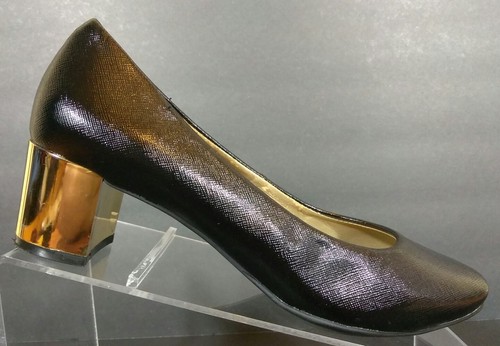 Me Too Rosa Mujeres Negro Resbalón en Zapatos de Tacón Bloque De Oro Tamaño  del zapato 7 M | eBay