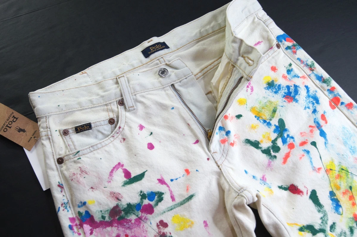 POLO RALPH LAUREN Women's Avery Boyfriend Paint Splatter Jeans NEW NWT $198