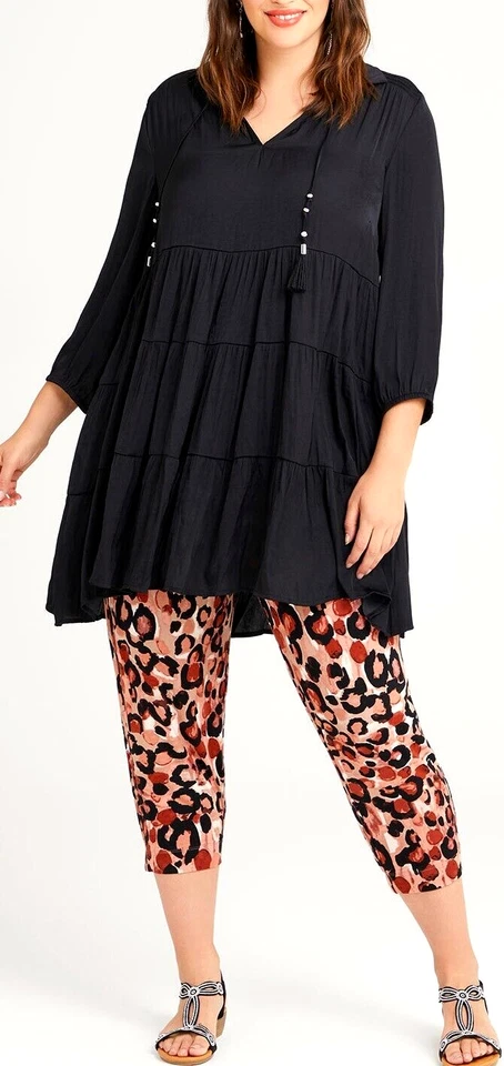 TS TAKING SHAPE PETITE plus sz M / 20 Bamboo Animal Crop Pants comfy NWT rrp$120 - Image 3 of 4