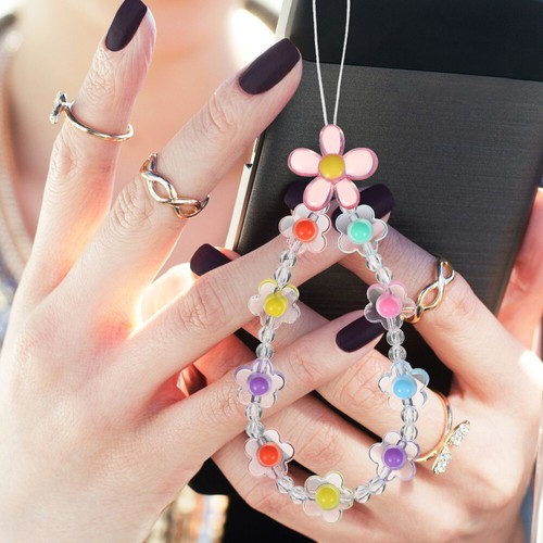 7 Pcs Mobile Phone Bracelet Beaded Lanyard Charms Cellphone Strap Flower - 第 8/11 張圖片