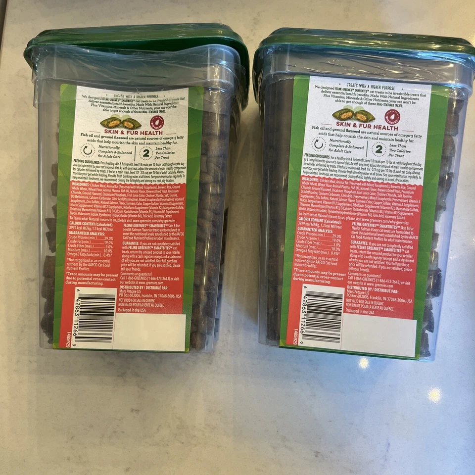 Smartbites Feline Greenies de 2 quilates sabor salmón *contenedores dañados* sin fechas B-51 Foto 2 de 4