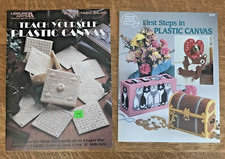 First Steps Teach Yourself Plastic Canvas Pattern Leaflet Booklet Lot Of 2