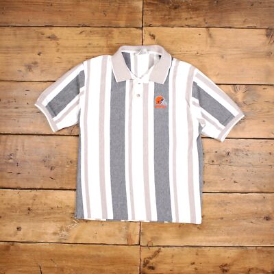 Vintage Lee Single Stitch T-Shirt NFL L 90s Cleveland Browns Poloshirt weiß