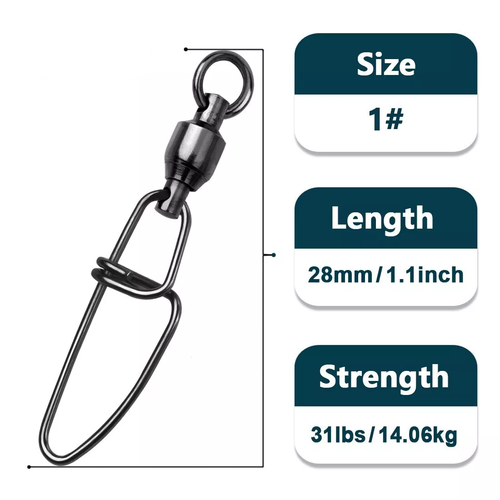 Stainless Steel Ball Bearing Fishing Snaps Swivels Fishing Connector 20lb-350lb - Picture 21 of 30