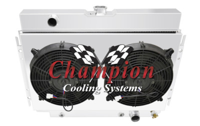 Ace 3 Row Radiator Power Steering Notched,12'' Fans,Shroud-1964-1967 Chevelle V8