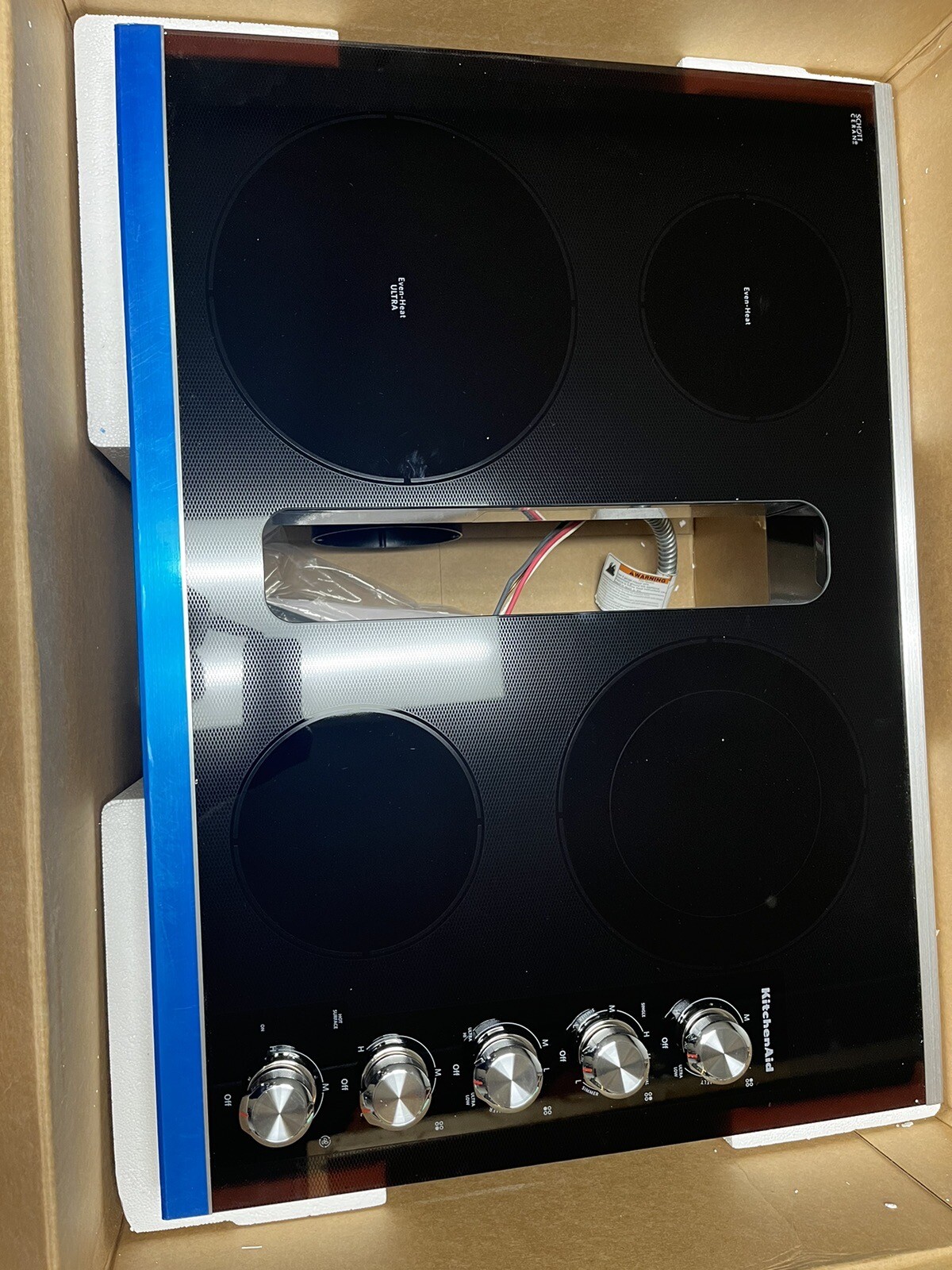 KitchenAid KCED600GBL 30 Inch Electric Downdraft Cooktop Black Ceramic