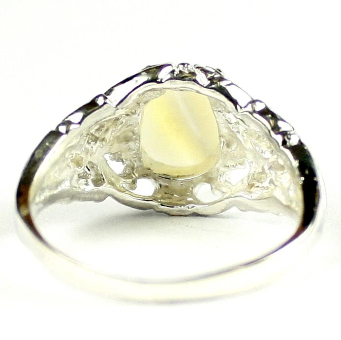 MOTHER OF PEARL Sterling Silver Ladies Ring -Handmade • SR113 - Image 4 of 4