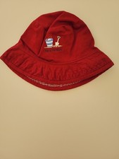 NWT BABY GAP Reversible sun bucket hat 12 18 24 M months beach pool red cotton