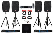 Man Cave Audio System W/4) 12” 12000w Speakers+2-ch. Bluetooth Amplifier+10" Sub