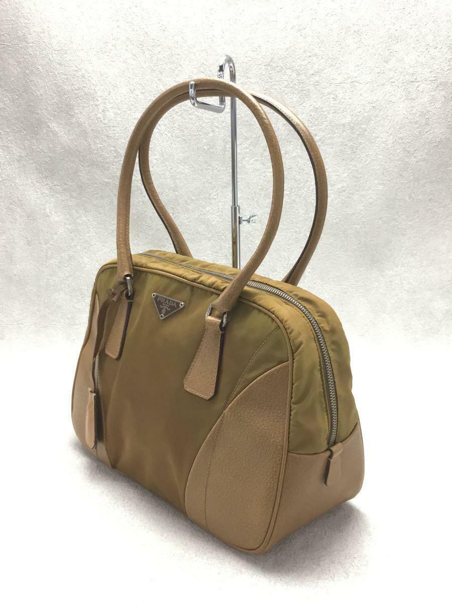 Auth PRADA Handbag Cadena Key Camel Solid Nylon Leather Italy | eBay