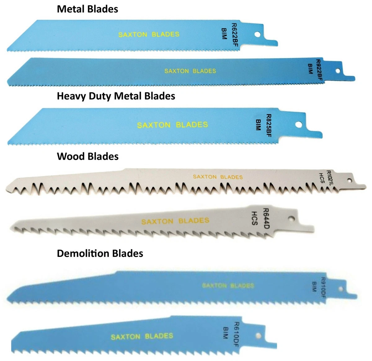 Saxton Reciprocating Saw Blades Wood Metal Demolition Fits Bosch Dewalt  Makita