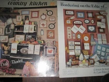 CROSS STITCH LOT OF 2 PATTERN BKS-COUNTY KITCHEN&BORDERINH ON THE EDGE #4