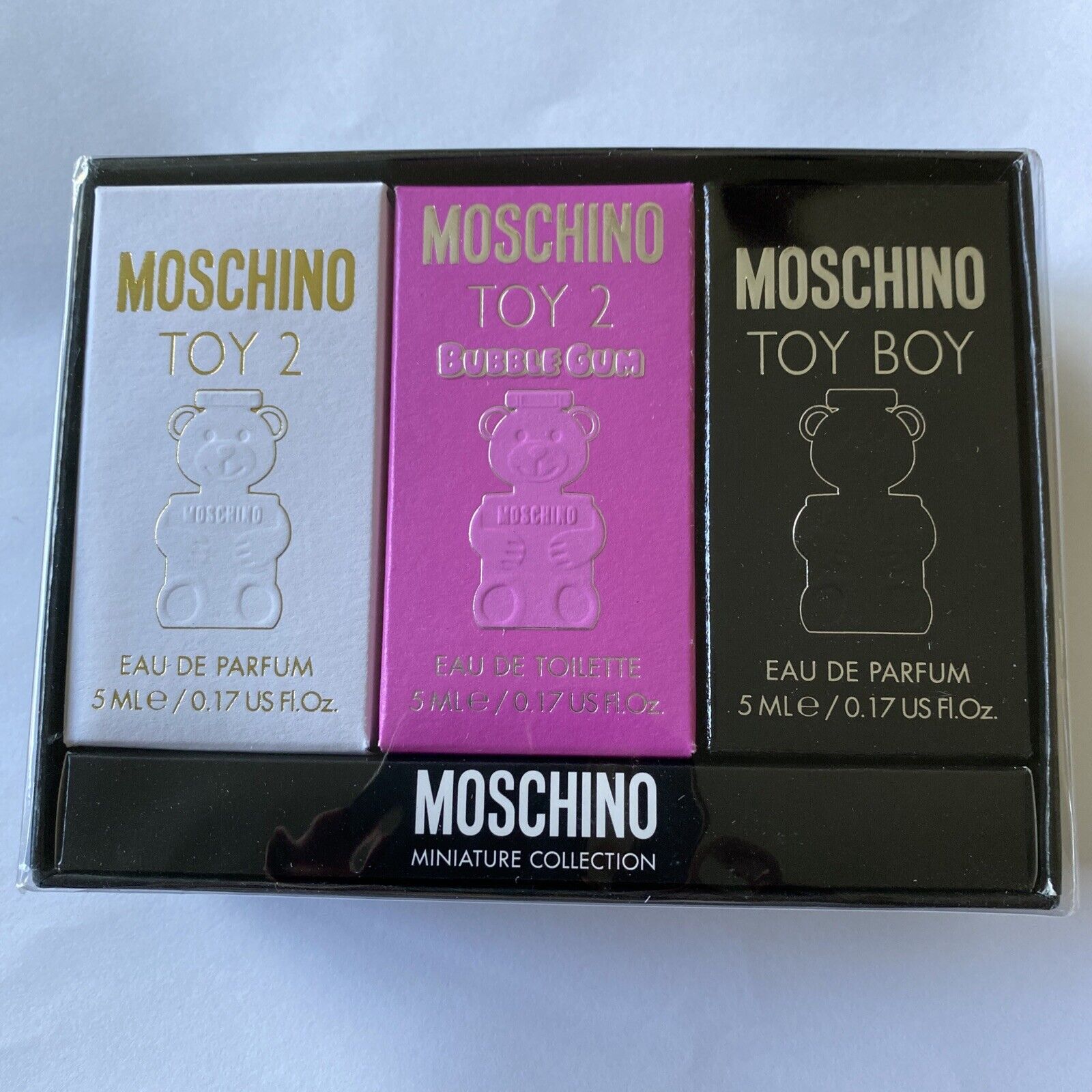 Moschino Toy, Toy 2 + Toy Boy Mini Collection Set of 3 (0.17 fl. oz. each). NIB!