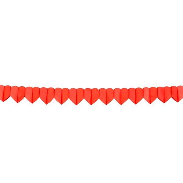 Papier Girlande Herz Rote Herzen 4 M Lang - Valentinstag Muttertag Geburtstag-image