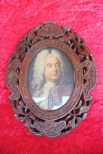 Ancienne Image, Beau Cadre En Bois Sculpté