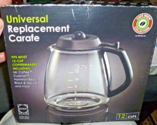 Universal 12 Cup Replacememt Carafe by Medelco (fits most coffeemakers (2 Lids)