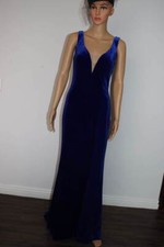 Formal Gown Long Dress Prom Evening Party Blue Velvet S