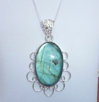Big Chunky Sterling Silver Labradorite Statement Necklace. 20 Big Chunky Sterling Silver Labradorite Statement Necklace. 20