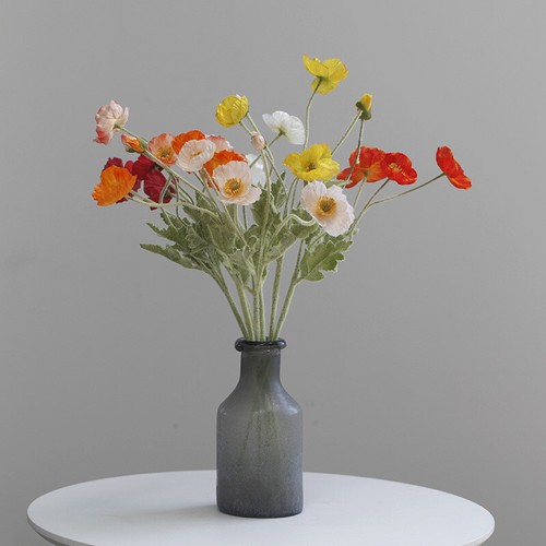 4 Heads Colourful Artificial Poppy Silk Flowers Wedding Home Garden Decoration - Bild 4 von 24