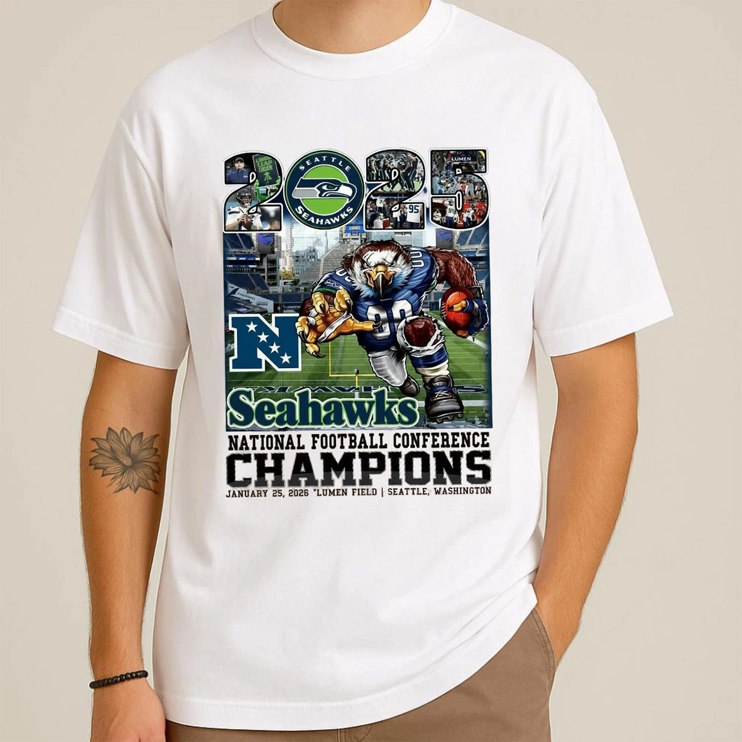 Seattle Seahawks Mascot 2025 Champions T-Shirt