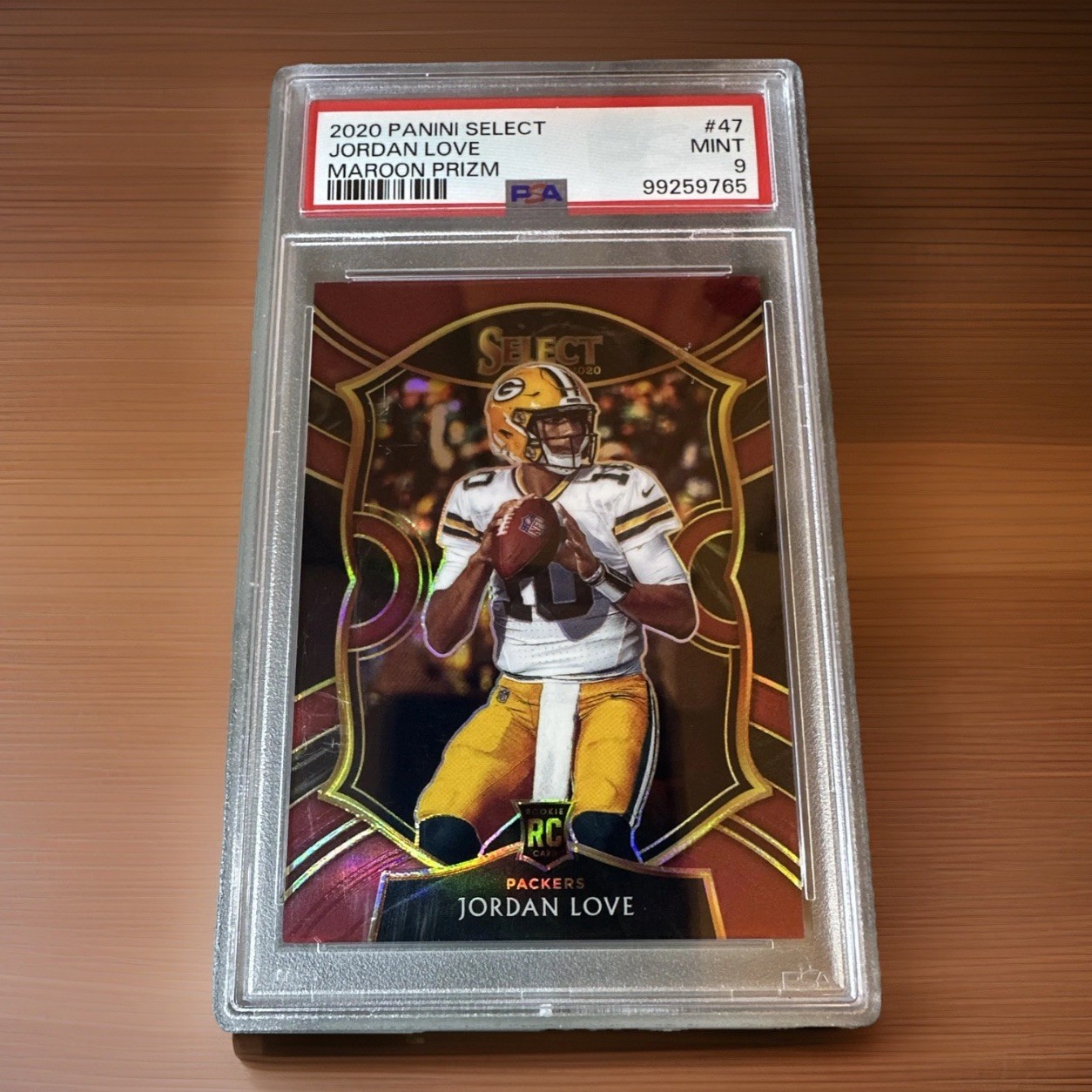 2020 Panini Select Concourse Jordan Love #47 Maroon Prizm /149 ROOKIE PSA CARD