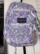JanSport Backpack - Floral Pastel Abstract Big Student 17.5" Spacious Bag NEW