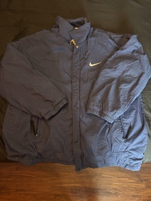 Vintage 1990s Nike navy blue nylon windbreaker. Size XL
