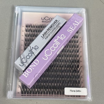 uCoolMe Flora-049+ Cluster Eyelashes Black 8-16mm Versatile Styling Tray 