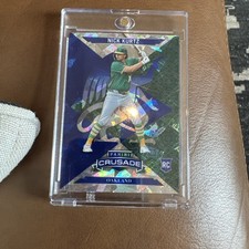 2025 Panini Crusade - Crusade Nick Kurtz, Nick Kurtz #69 Blue Cracked Ice (RC)