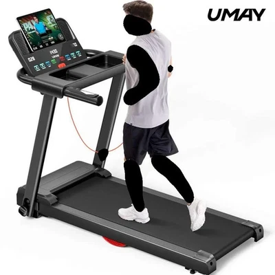UMAY Treadmills For Home, 2.5HP Quiet Brushless Folding Treadmill With Heart Rat