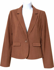 Frenchi Women  s Cinnamon Brown Single-Button Blazer Size M