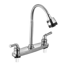 RV Kitchen Faucet Non-Metallic - Flexible Spout for Campers - Chrome