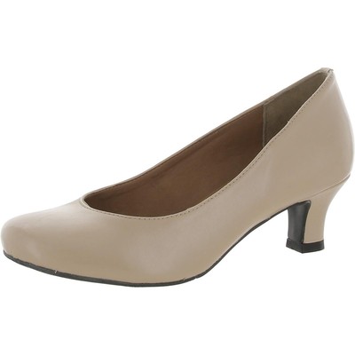Array Womens Flatter Beige Leather Kitten Heels Shoes 10 Medium (B,M) BHFO 7933