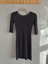 Me Black And Silver Bodycon Dress - Size 8