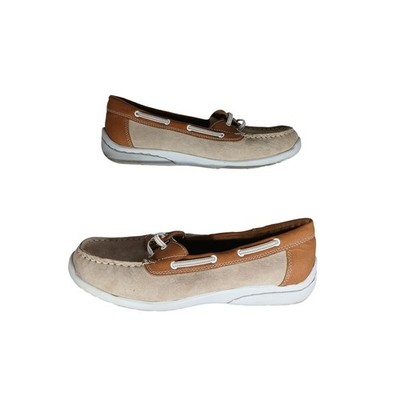 Bass Stern Women's Boat Shoes Size 8M Tan Suede Leather Comfort Loafers